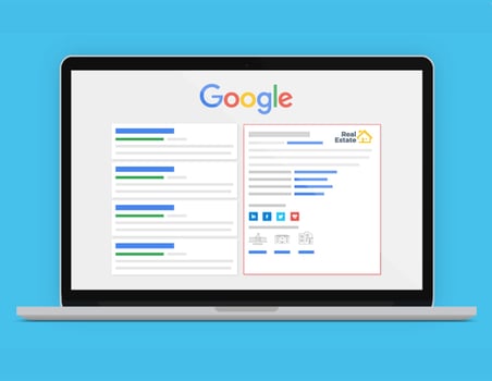 Ilustración de un Knowledge Panel de Google destacado a la derecha de los resultados de búsqueda.